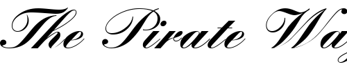 Font : KuenstlerScript-Black 2 Custom Text : The Pirate Way Test your own text here Click to download or to view this font on a tshirt that can be custom printed in Bali